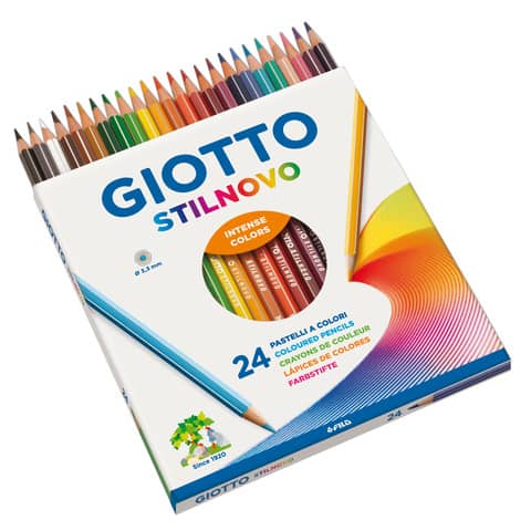 Matite colorate GIOTTO Stilnovo astuccio appendibile da 24 - F256600